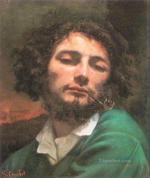  hombre Pintura - Autorretrato Hombre con pipa Realismo realista pintor Gustave Courbet